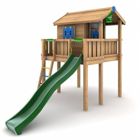 Spatiu de joaca Playhouse si platform XL cu tobogan 3 m JungleGym - imagine 6